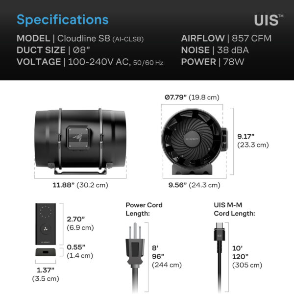 AC Infinity CLOUDLINE Pro S8 200 mm - Bild 6