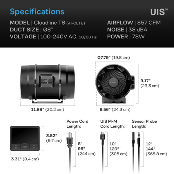 AC Infinity CLOUDLINE Pro T8 200 mm - Bild 6