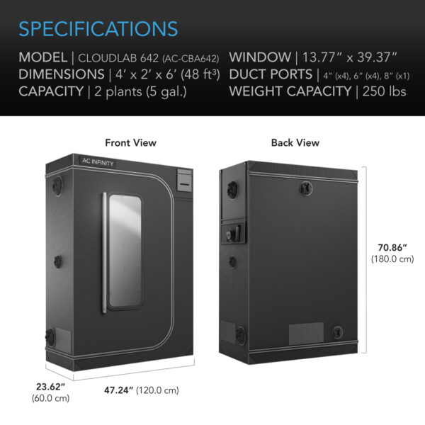 AC Infinity CLOUDLAB 642 Advance Grow Zelt 120x60 - Bild 7