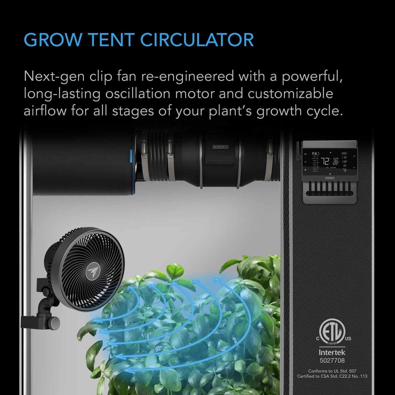 AC Infinity CLOUDRAY S9 automatische Oszillation