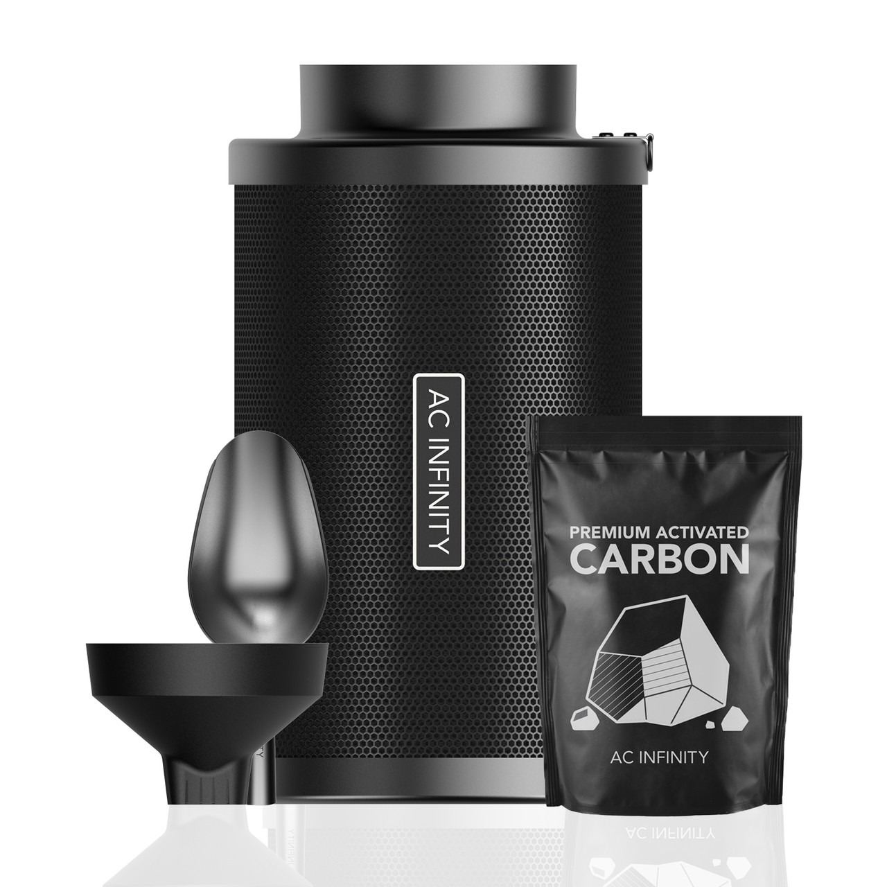 Nachfüllbarer Aktivkohlefilter 150 mm AC Infinity mit Nachfüllpackung