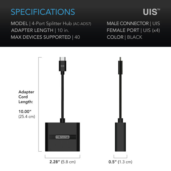 UIS Splitter Hub 4-Port AC Infinity - Bild 6