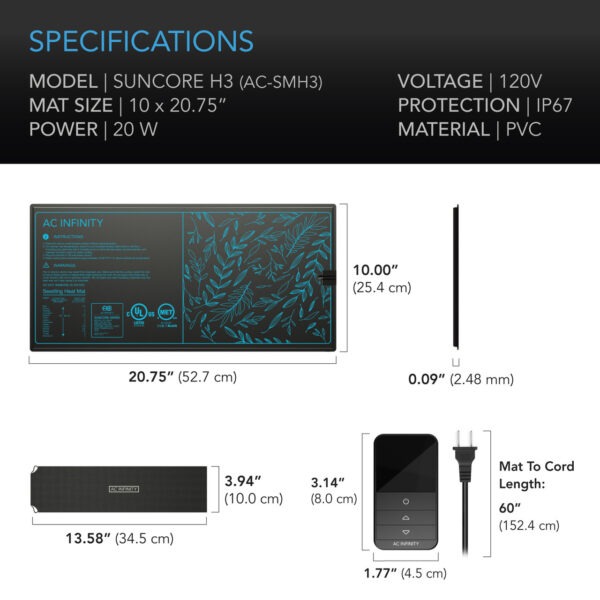 SUNCORE H3 Heizmatte AC Infinity - Bild 6