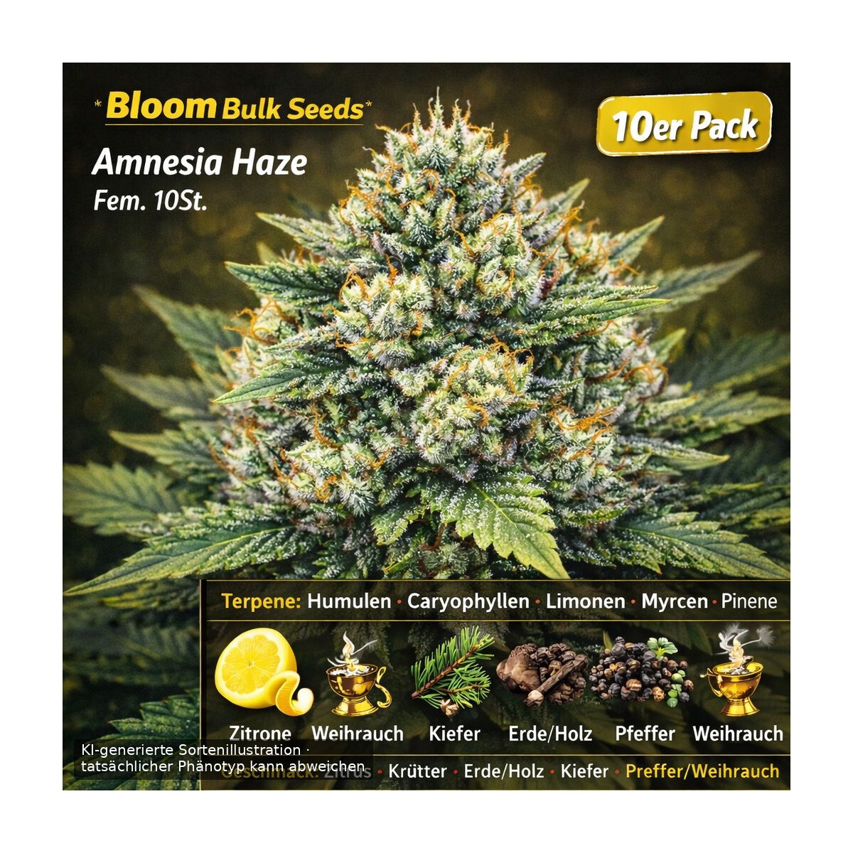 Amnesia Haze - Bloom Bulk Seeds feminisiert 10er Pack