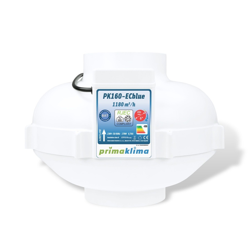 Prima Klima PK160EC-THC 0-1180m³/h Ø160mm