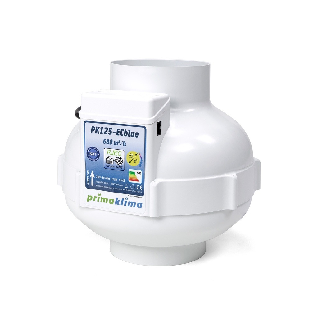 Prima Klima PK125ECblue 0-680 m³/h Ø125mm RJ45