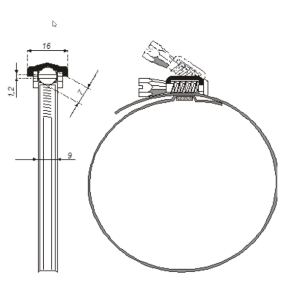 Universal-Schlauchklemme mit Schnellverschluss 325 mm