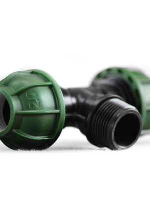 PE T-Stück 20mm-3/4" AG-20mm Schraub