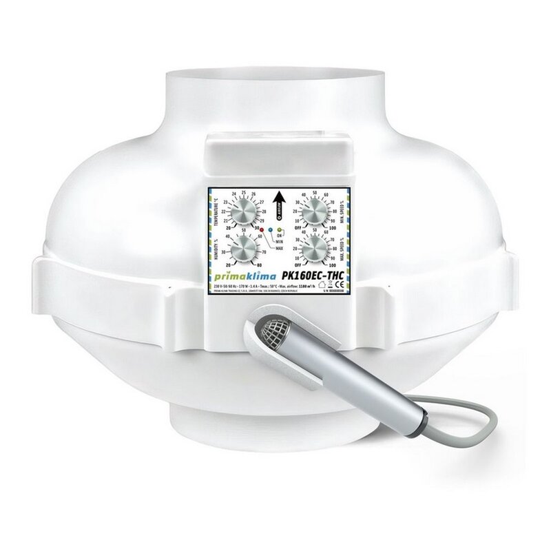 Prima Klima EC-THC Ventilator Temp&Hygro Control 1180m³/h 160mm