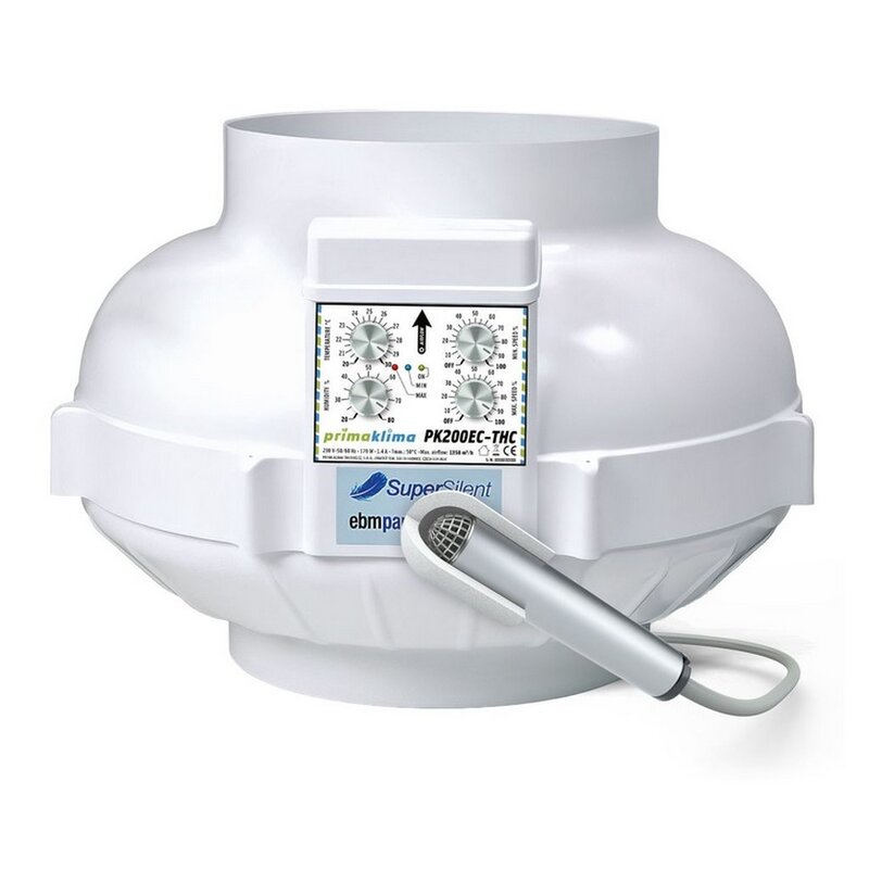 Prima Klima EC-THC Ventilator Temp&Hygro Control 1350m³/h 200mm