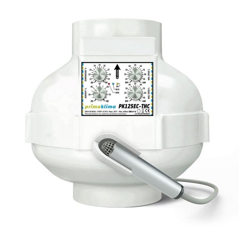 Prima Klima EC-THC Ventilator Temp&Hygro Control 680m³/h 125mm