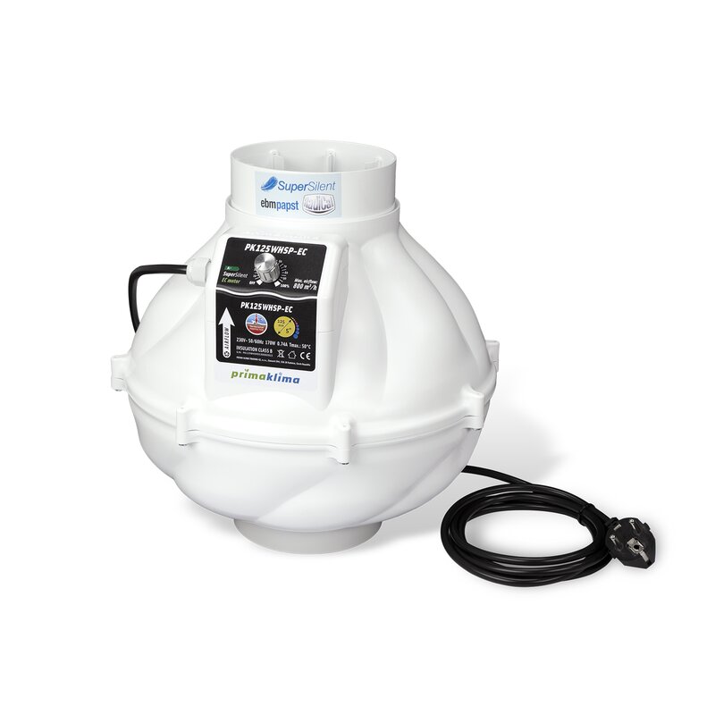 Prima Klima EC Whisperblower Dimmable 0-100% 800 m3/h 125mm